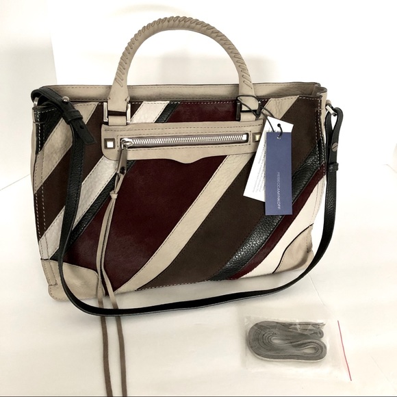 Rebecca Minkoff Regan Satchel Graphite Patchwork - Picture 2 of 4